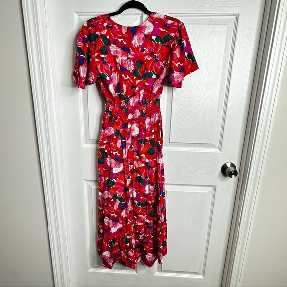 Anthropologie Abel the Label Floral Maxi Dress V-Neckline Short Sleeves Size S - Picture 2 of 5
